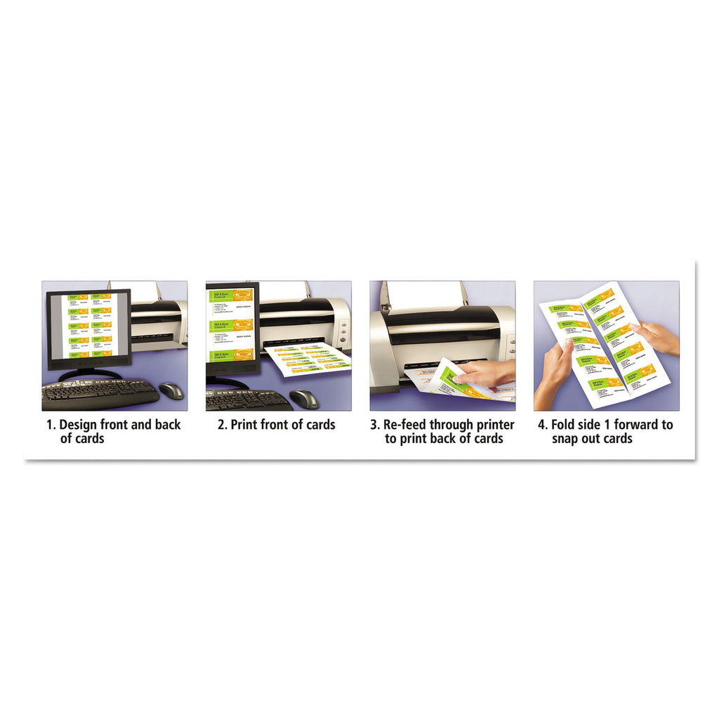 Avery Clean Edge Business Cards, Laser, 2 x 3.5, Ivory, 200 Cards, 10 Cards/Sheet, 20 Sheets/Pack