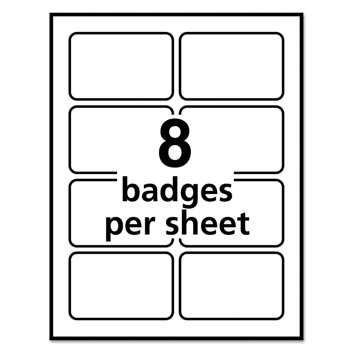 Avery Flexible Adhesive Name Badge Labels, 3.38 x 2.33, White/Blue Border, 400/Box