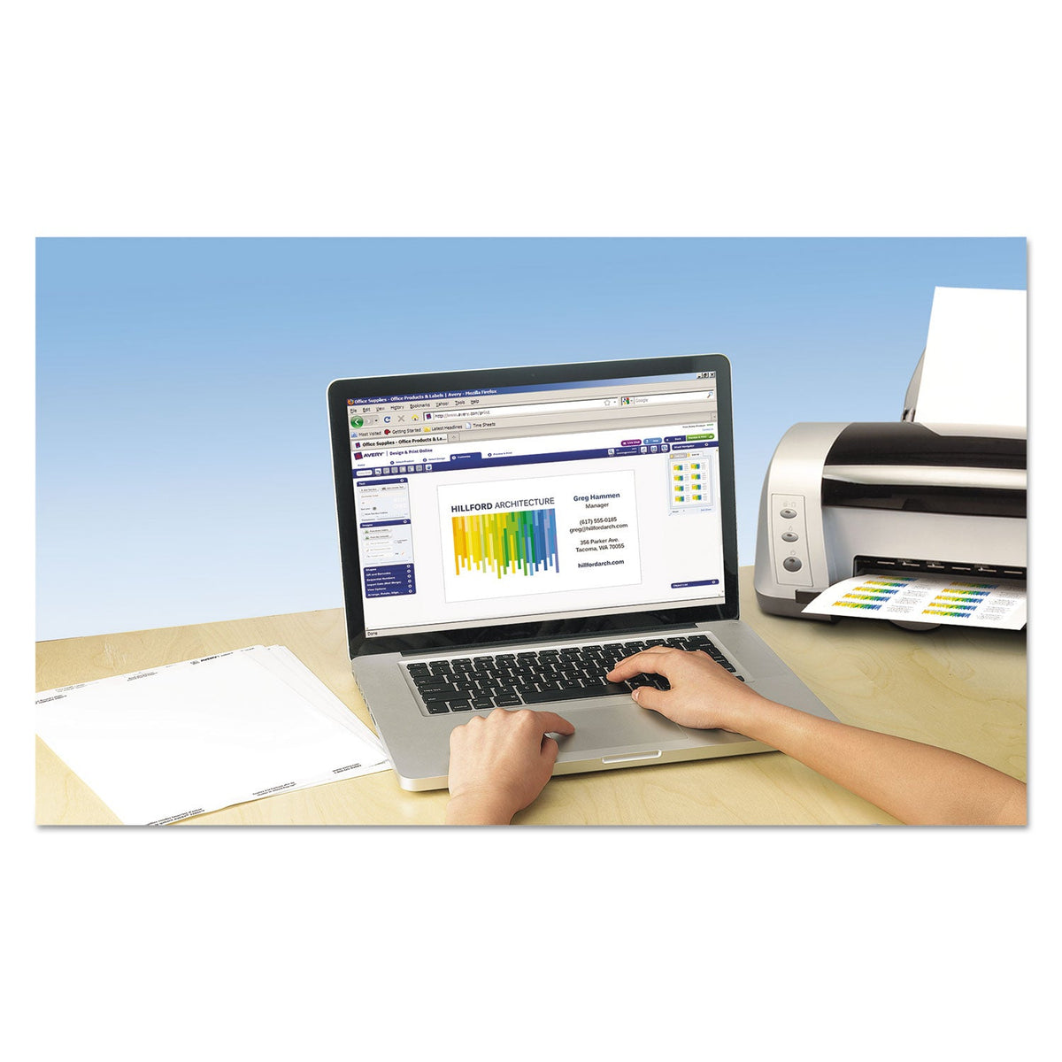Avery Clean Edge Business Cards, Laser, 2 x 3.5, White, 400 Cards, 10 Cards/Sheet, 40 Sheets/Box