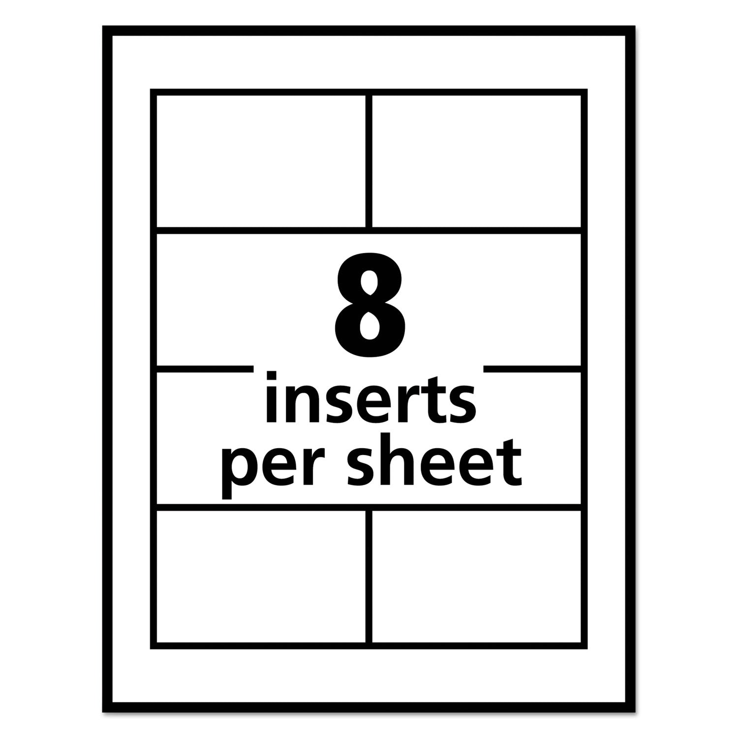 Avery Pin-Style Badge Holder with Laser/Inkjet Insert, Top Load, 3.5 x 2.25, White, 100/Box