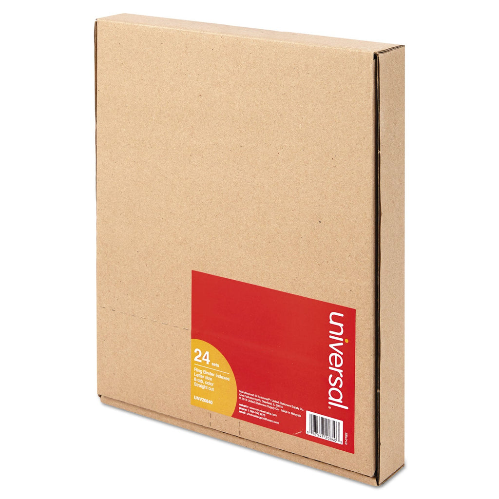 Universal Insertable Tab Index, 8-Tab, 11 x 8.5, Buff, Assorted Tabs, 24 Sets