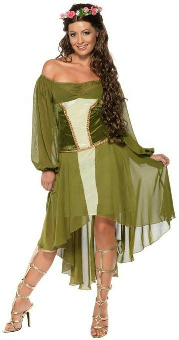 Tales of Old England Fair Maiden Dress and Flower Halo Costume Small 6-8