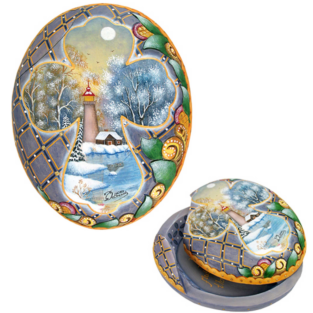 Beacon of Light Wrapped Wishes Dome Box Christmas Figurine by G. DeBrekht - Christmas Decor - 585811