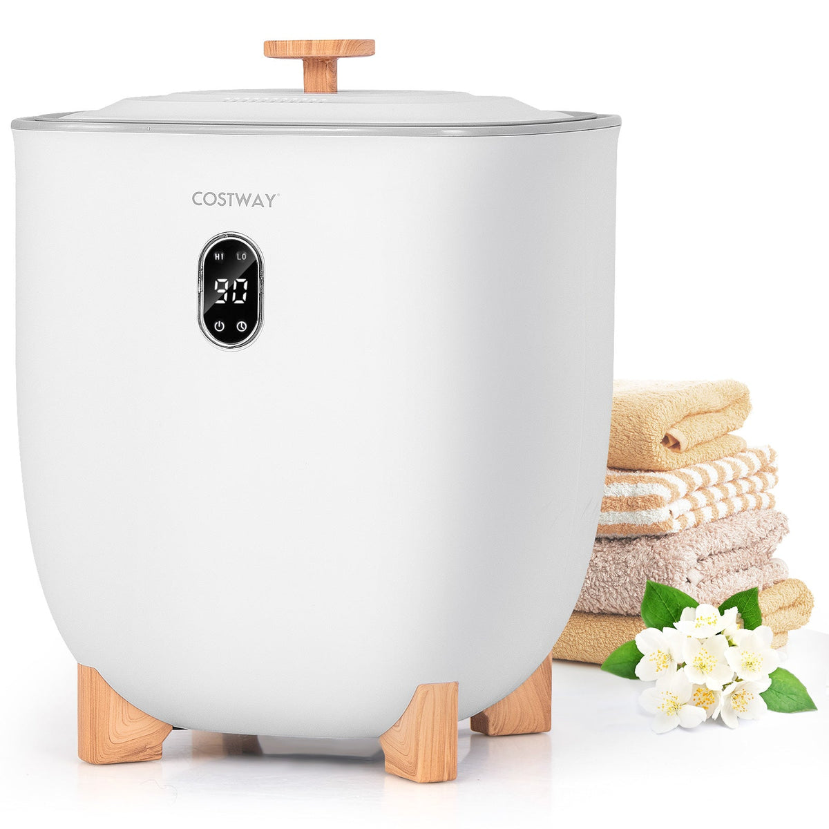 25L Towel Warmer Bucket with 2 Temperature Settings and Auto Shut Off-White
