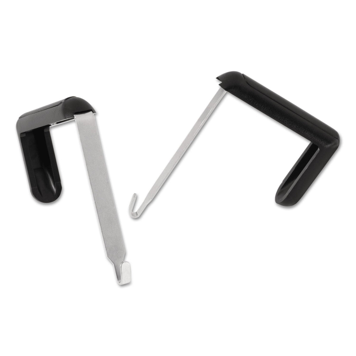 Quartet Adjustable Cubicle Hangers, For 1.5" to 3" Thick Partition Walls, Aluminum/Black, 2/Set