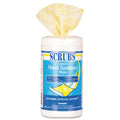 SCRUBS Hand Sanitizer Wipes, 6 x 8, Lemon Scent, Blue/White, 120 Wipes/Canister