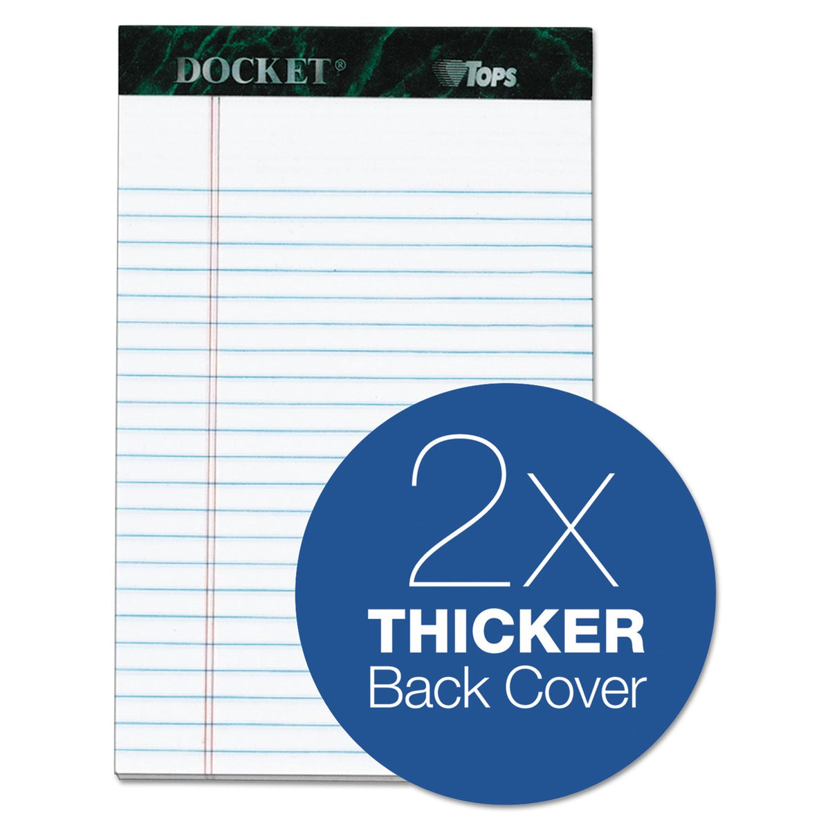 TOPS Docket Ruled Perforated Pads, Narrow Rule, 50 White 5 x 8 Sheets, 6/Pack