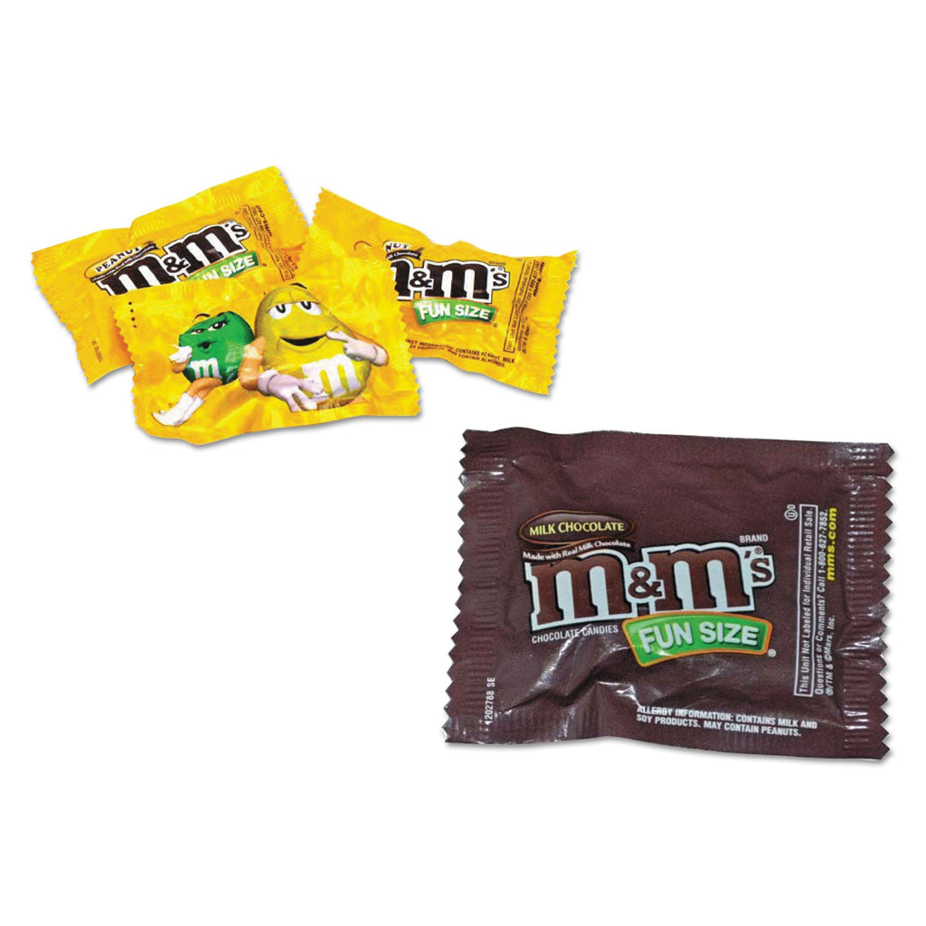 Office Snax Candy Tubs, Chocolate and Peanut MandMs, 1.75 lb Resealable Plastic Tub