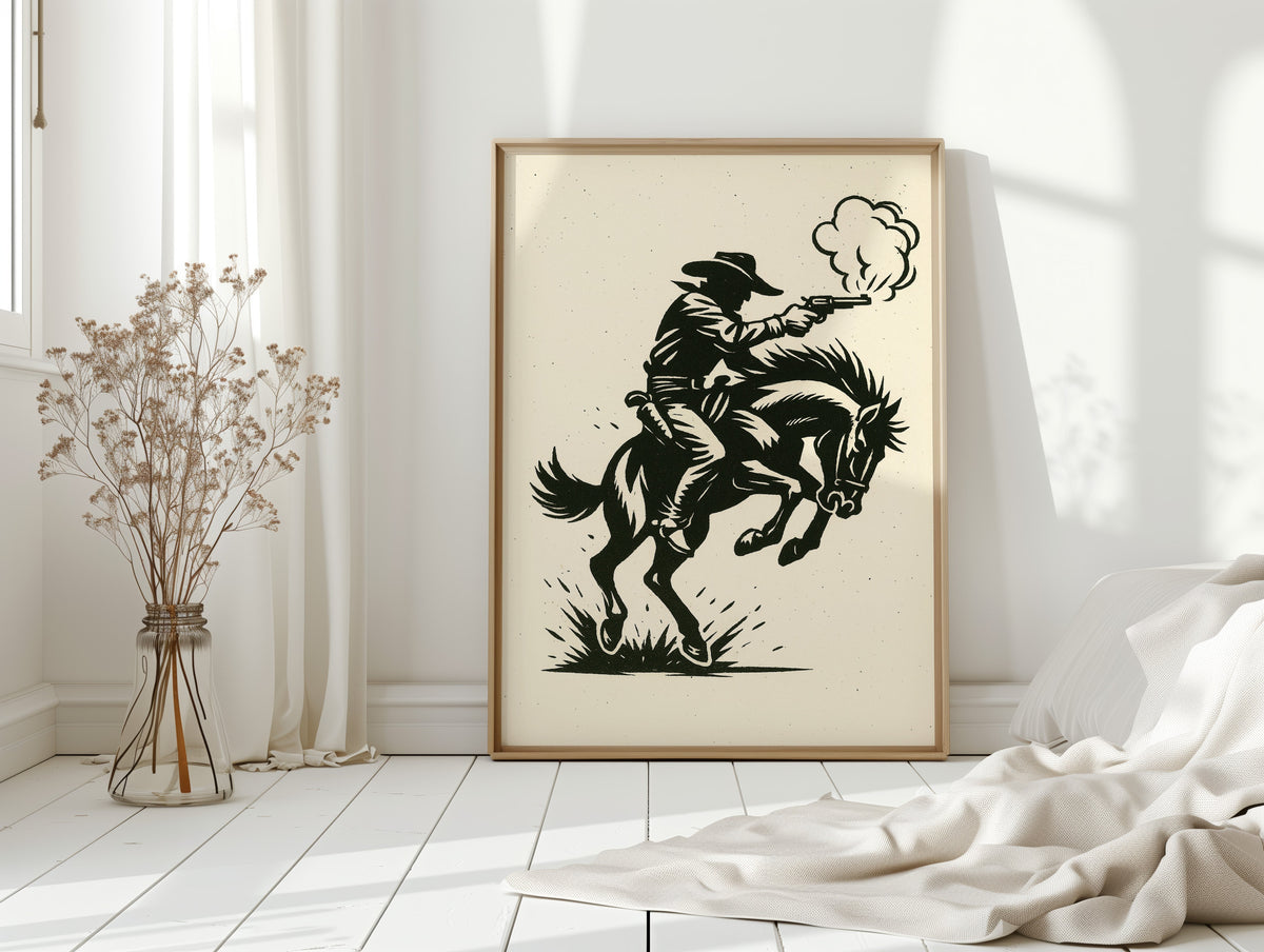 Cowboy Gunfire in the Dust
