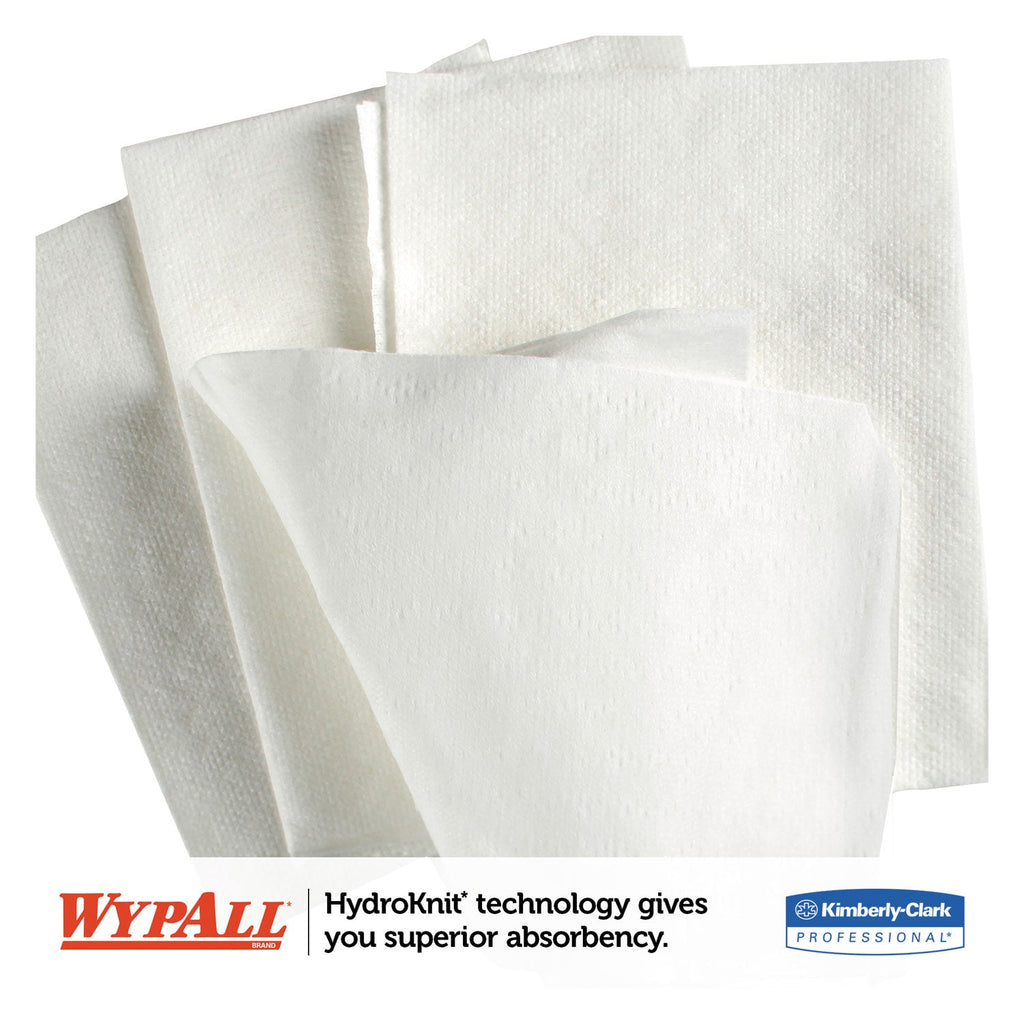 WypAll X50 Cloths, 1/4 Fold, 12.5 x 10, White, 26/Pack, 32 Packs/Carton