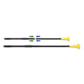 Boardwalk Two-Piece Metal Handle with Plastic Jaw Head, 1.5" dia x 59", Black/Yellow