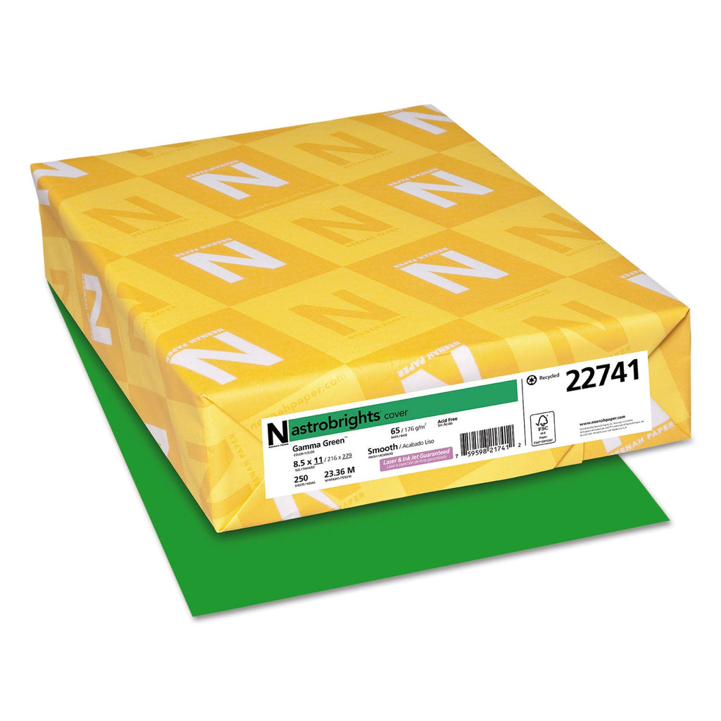 Astrobrights Color Cardstock, 65 lb Cover Weight, 8.5 x 11, Gamma Green, 250/Pack