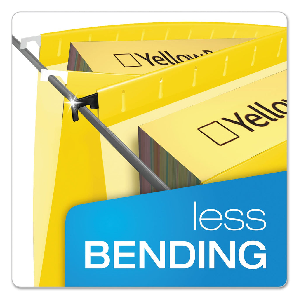 Pendaflex SureHook Hanging Folders, Letter Size, 1/5-Cut Tabs, Yellow, 20/Box