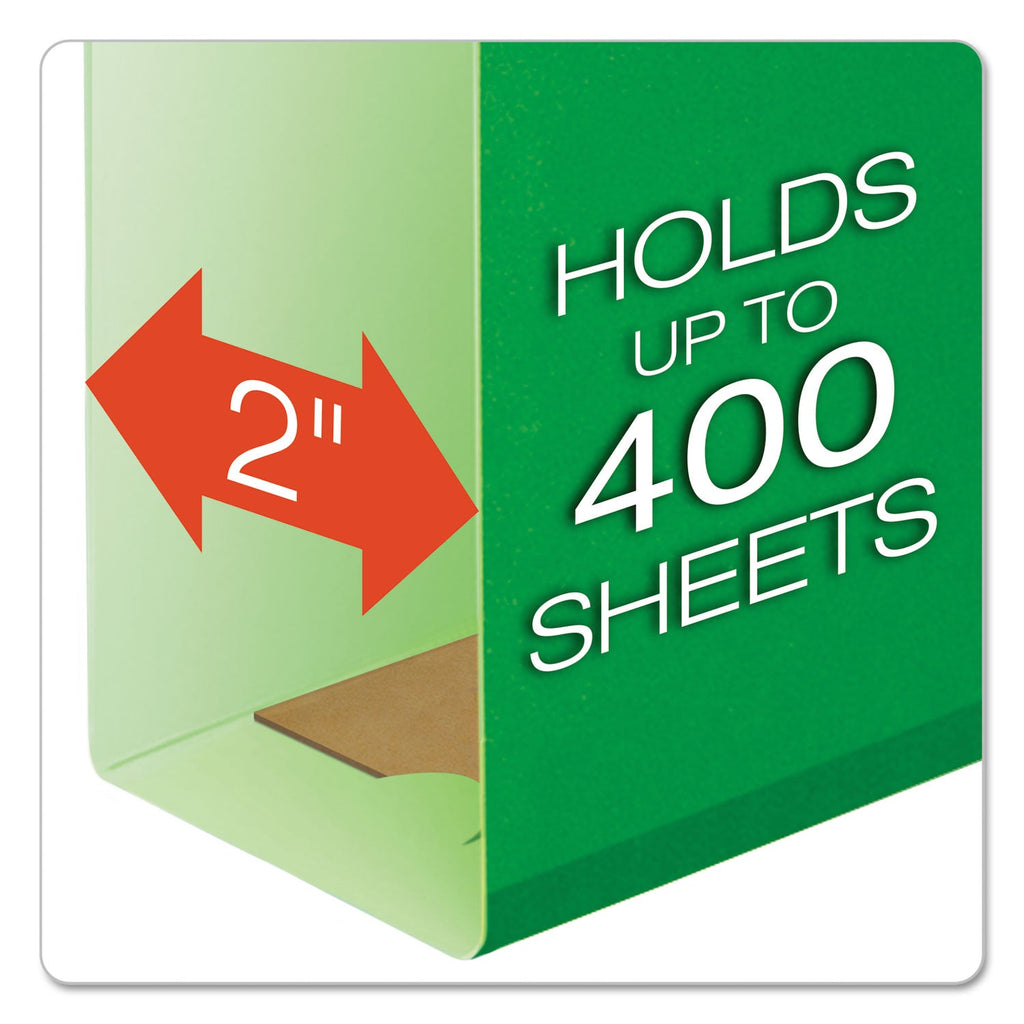 Pendaflex Extra Capacity Reinforced Hanging File Folders with Box Bottom, 2" Capacity, Letter Size, 1/5-Cut Tabs, Bright Green, 25/Box