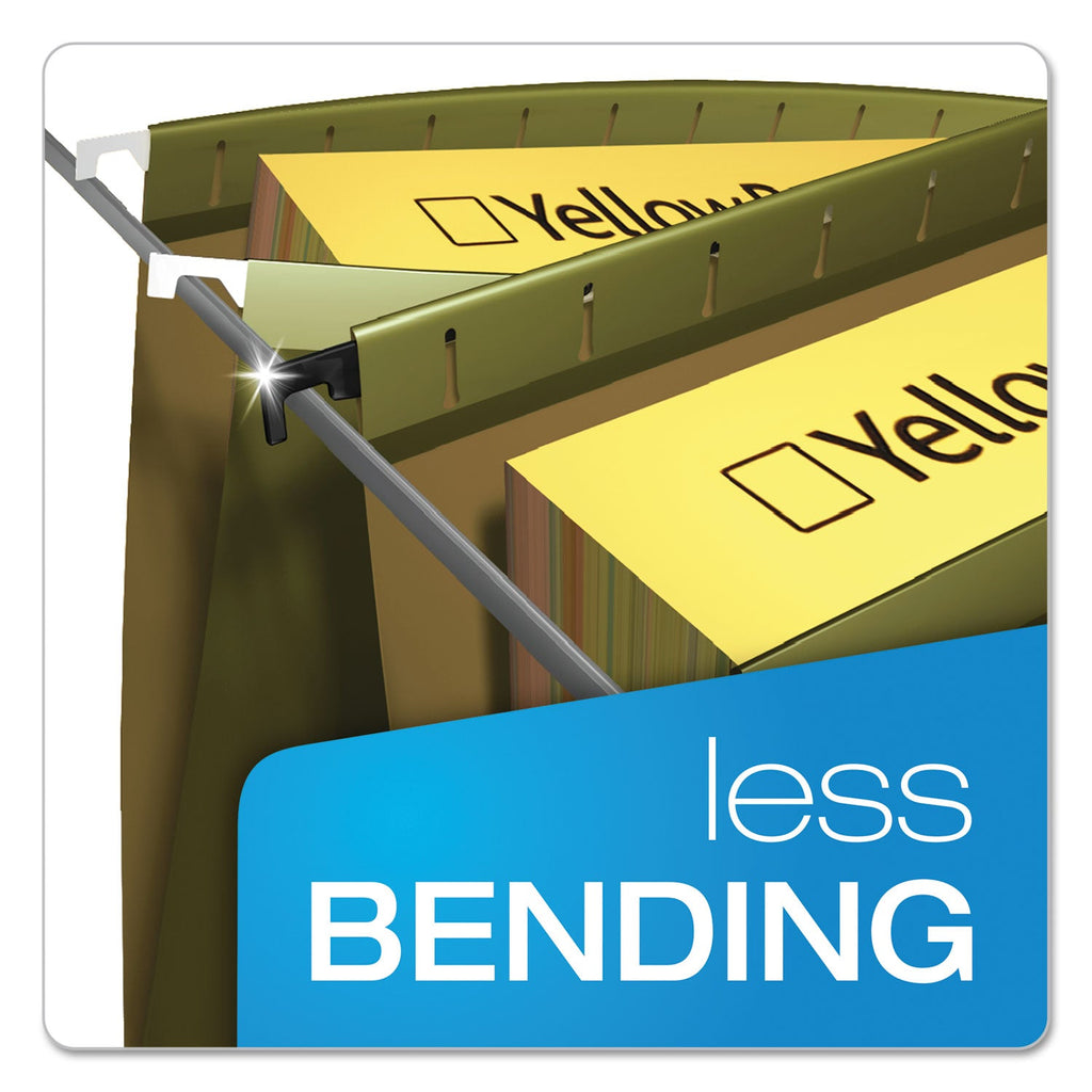 Pendaflex Extra-Capacity SureHook Hanging Folders, 2" Capacity, Letter Size, 1/5-Cut Tabs, Standard Green, 20/Box