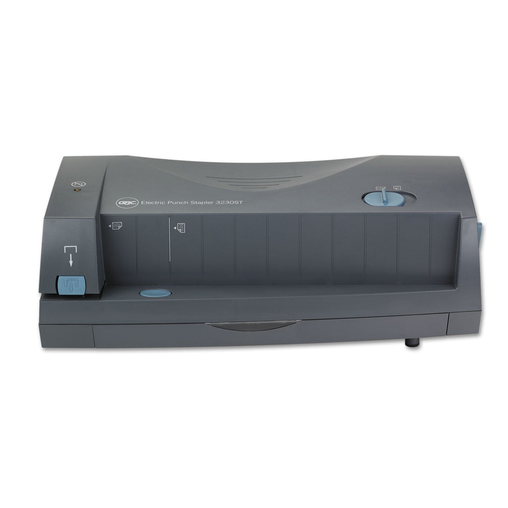 GBC 24-Sheet 3230 Electric Two- to Three-Hole Adjustable Punch, 9/32" Holes, Gray
