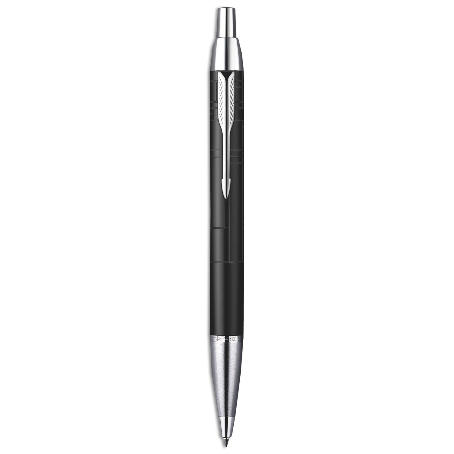 Parker IM Ballpoint Pen, Retractable, Fine 0.5 mm, Black Ink, Black/Chrome Barrel