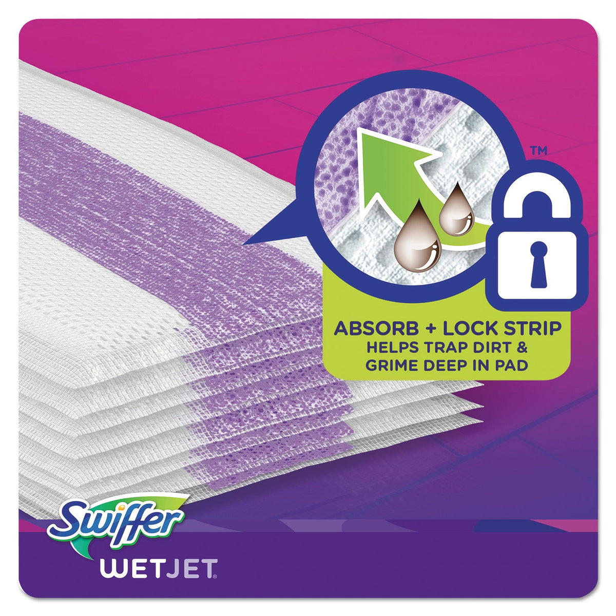 Swiffer WetJet System Refill Cloths, 11.3" x 5.4", White, 24/Box, 4/Carton