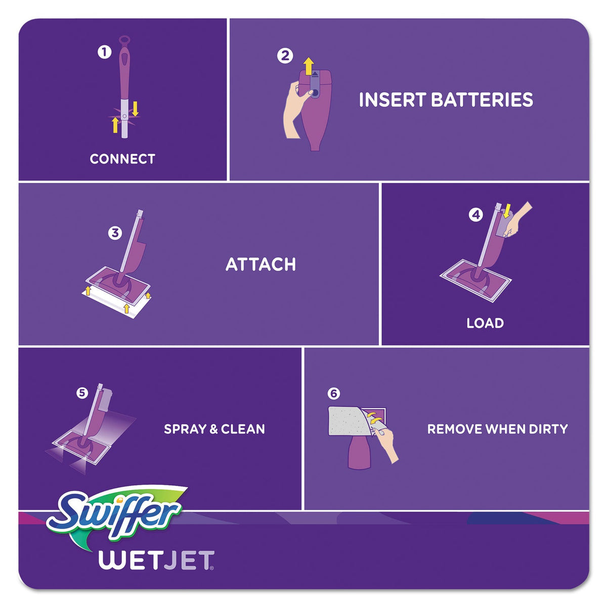 Swiffer WetJet System Refill Cloths, 11.3" x 5.4", White, 24/Box, 4/Carton