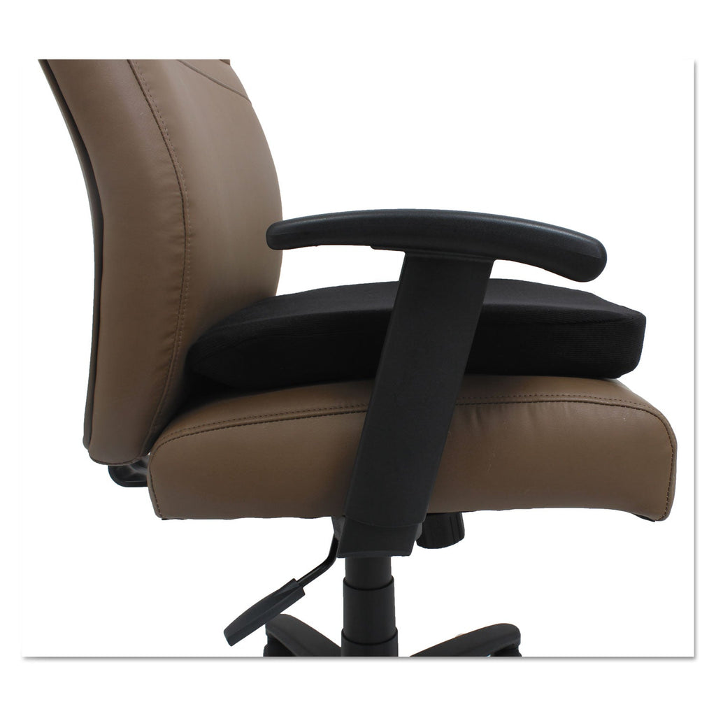 Alera Cooling Gel Memory Foam Seat Cushion, Non-Slip Undercushion Cover, 16.5 x 15.75 x 2.75, Black