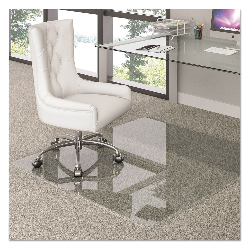 deflecto Premium Glass All Day Use Chair Mat - All Floor Types, 44 x 50, Rectangular, Clear