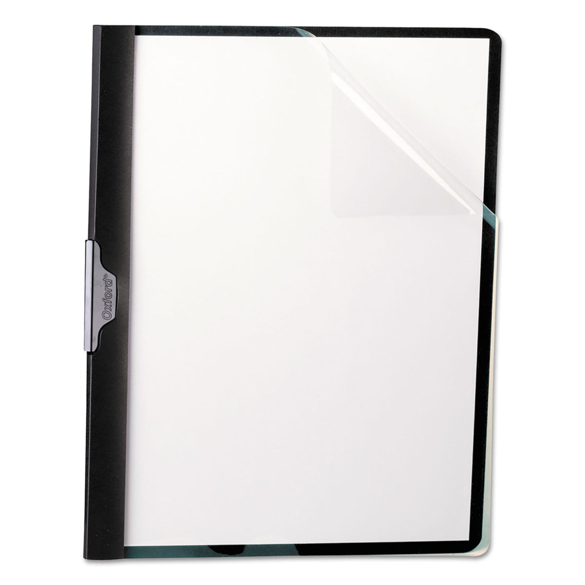 Oxford Ready Clip No-Punch Report Cover, ReadyClip Fastener, 8.5 x 11, Clear/Black