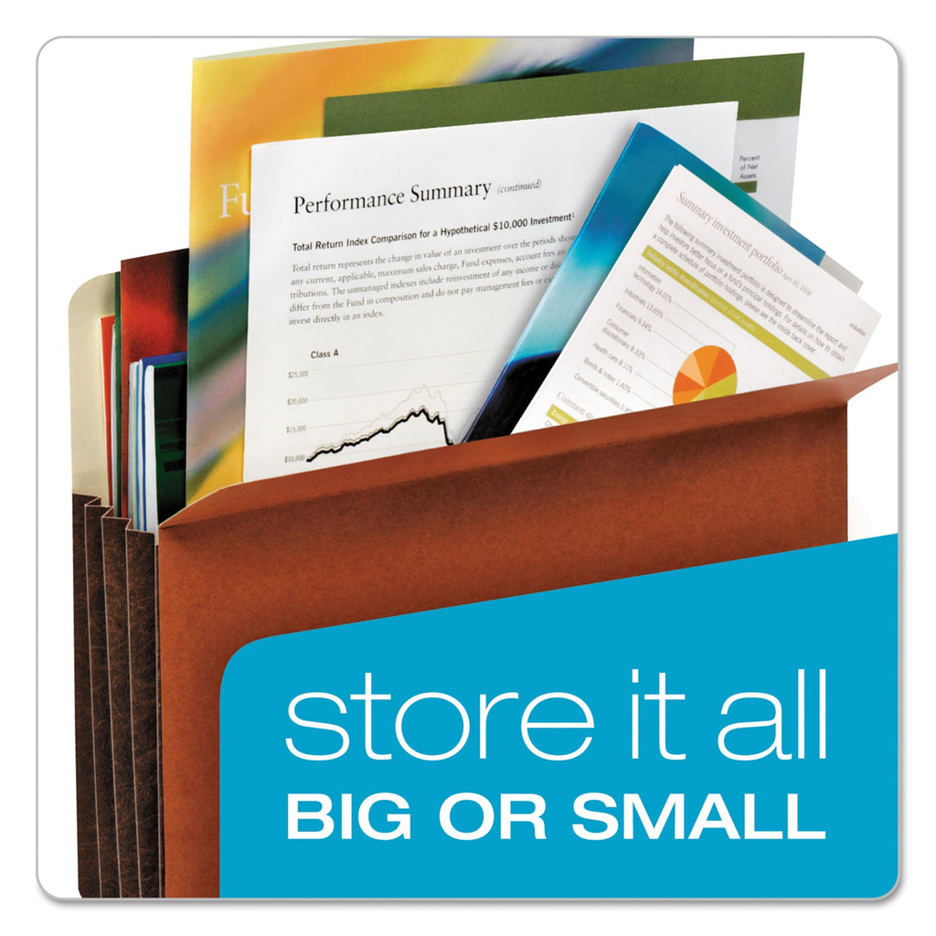Pendaflex File Pocket with Tyvek, 5.25" Expansion, Letter Size, Redrope, 10/Box
