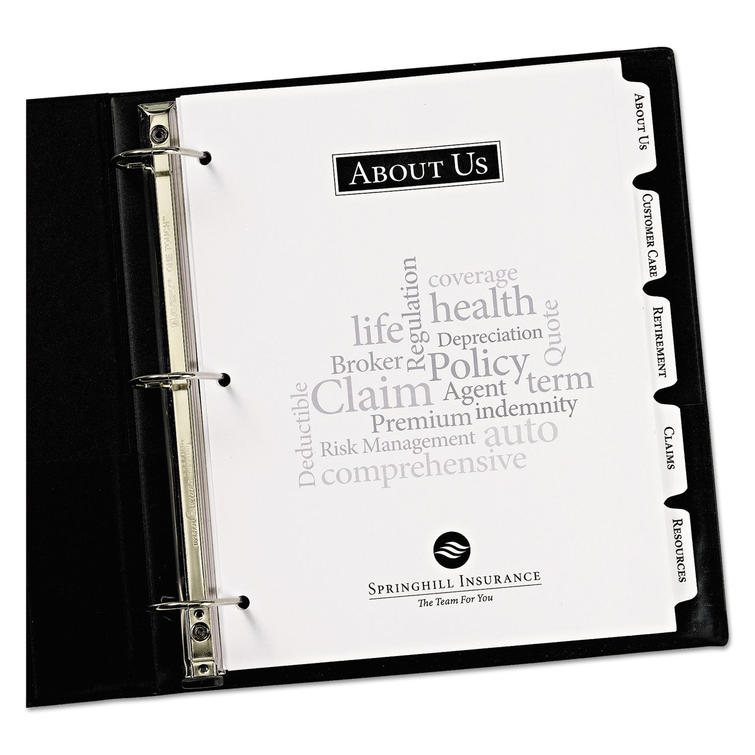 Avery Customizable Print-On Dividers, 3-Hole Punched, 5-Tab, 11 x 8.5, White, 1 Set