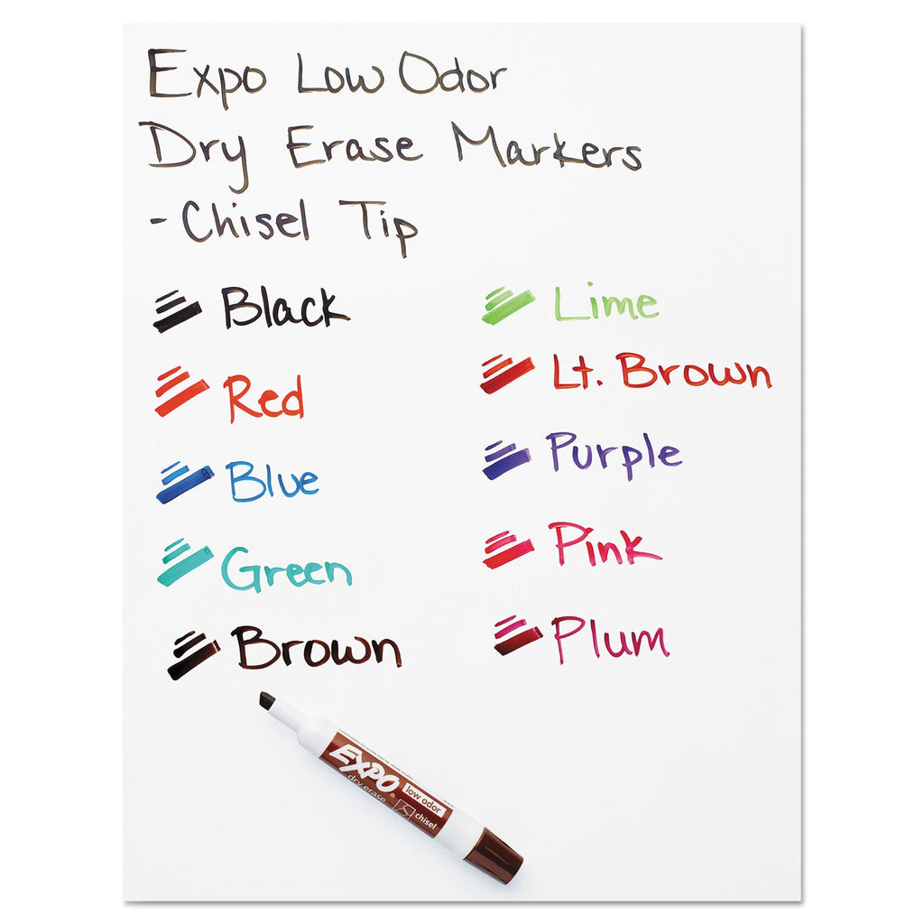 EXPO Low-Odor Dry-Erase Marker Value Pack, Broad Chisel Tip, Black, 36/Box