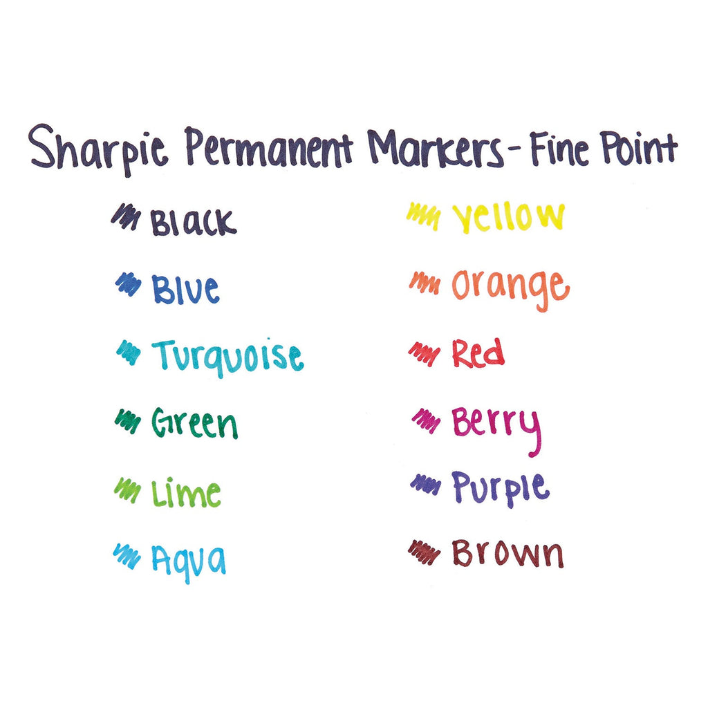 Sharpie Fine Tip Permanent Marker, Fine Bullet Tip, Blue, Dozen