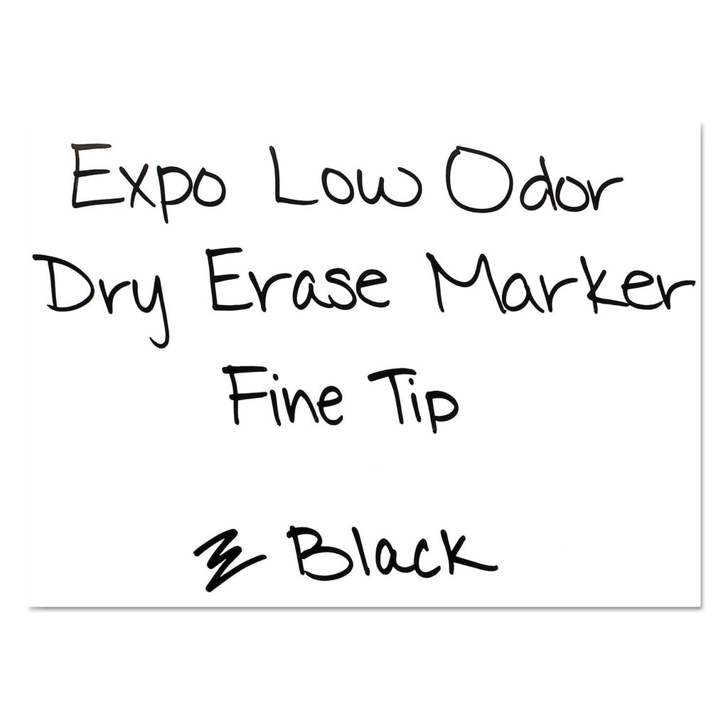 EXPO Low-Odor Dry-Erase Marker Value Pack, Fine Bullet Tip, Black, 36/Box