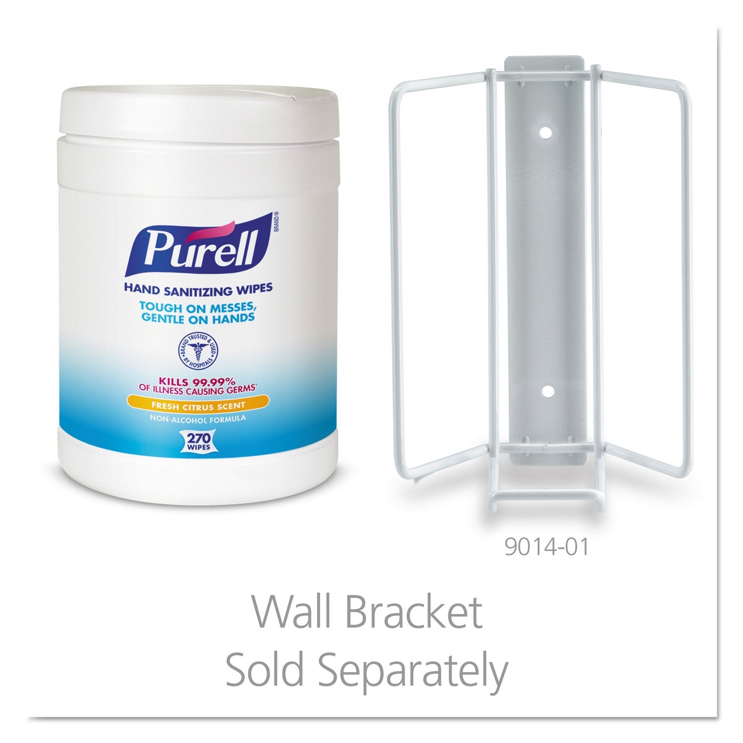 PURELL Sanitizing Hand Wipes, 6.75 x 6, White, 270/Canister, 6 Canisters/Carton