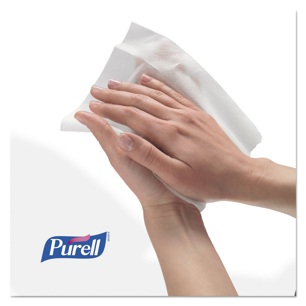 PURELL Premoistened Hand Sanitizing Wipes, 5.78 x 7, 100/Canister, 12 Canisters/Carton