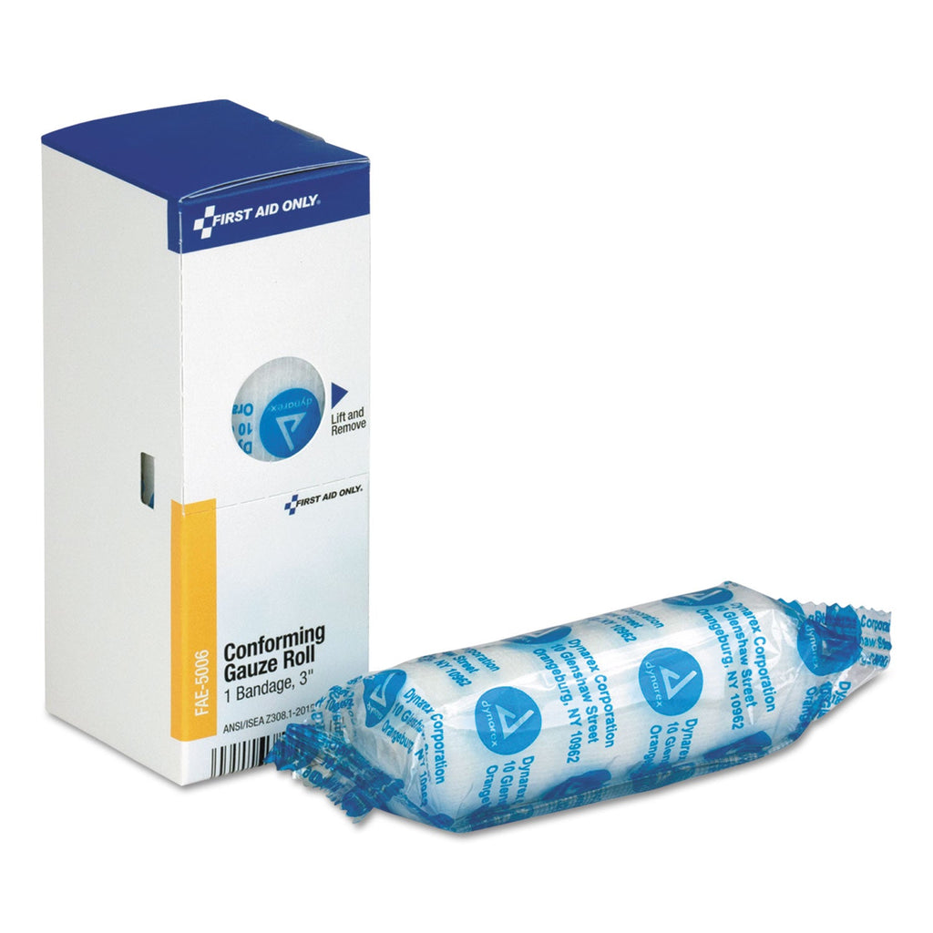 First Aid Only Gauze Bandages, Conforming, 3" Wide