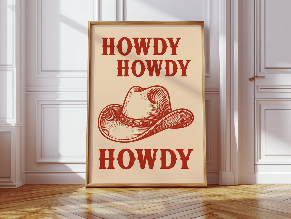 Howdy Howdy Western Hat Print