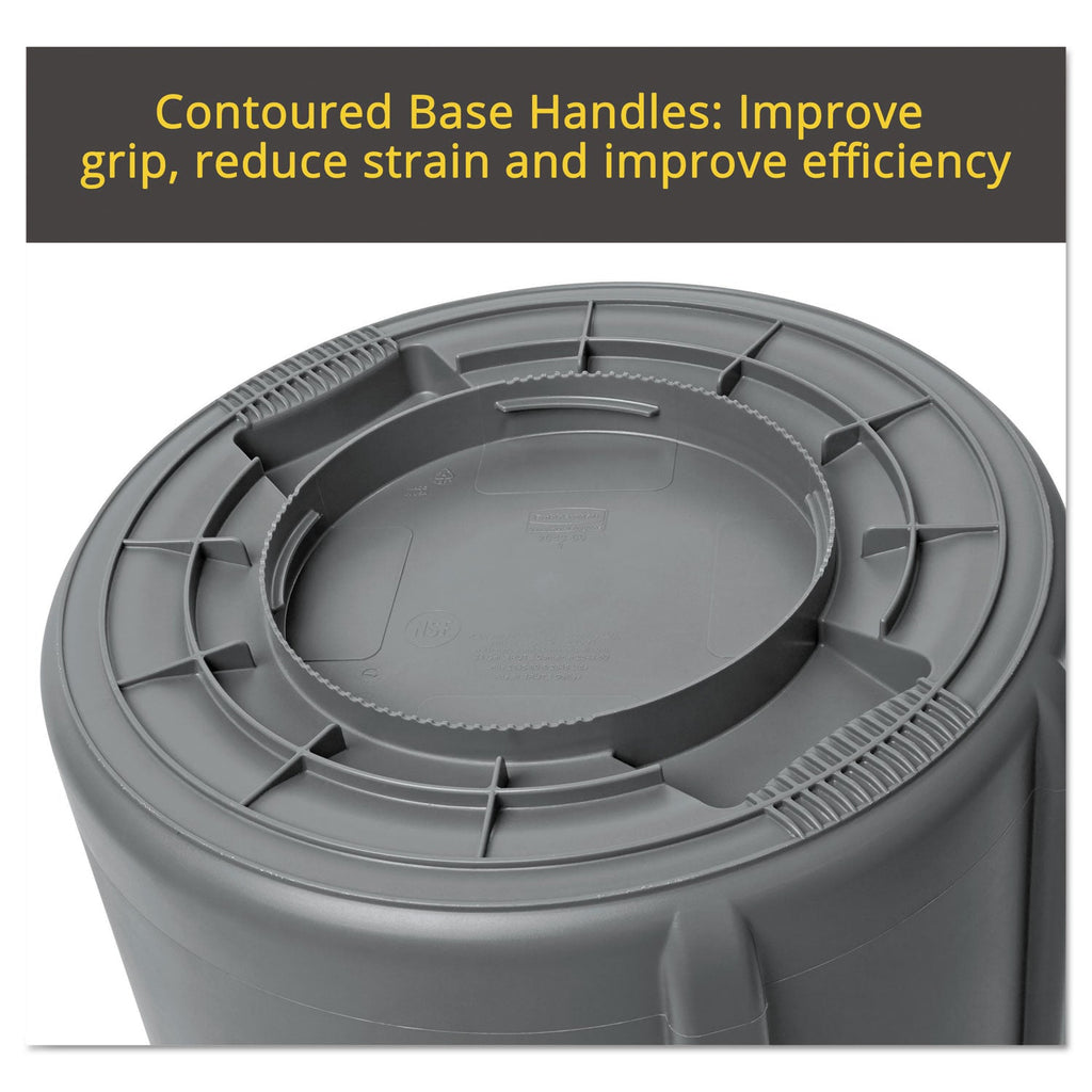 Rubbermaid Round Brute Container, Plastic, 20 gal, Yellow