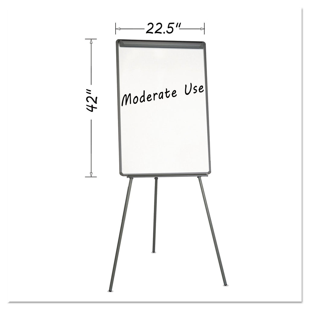 MasterVision Basic Tripod Melamine Presentation Easel, 22.5 x 42, White/Black