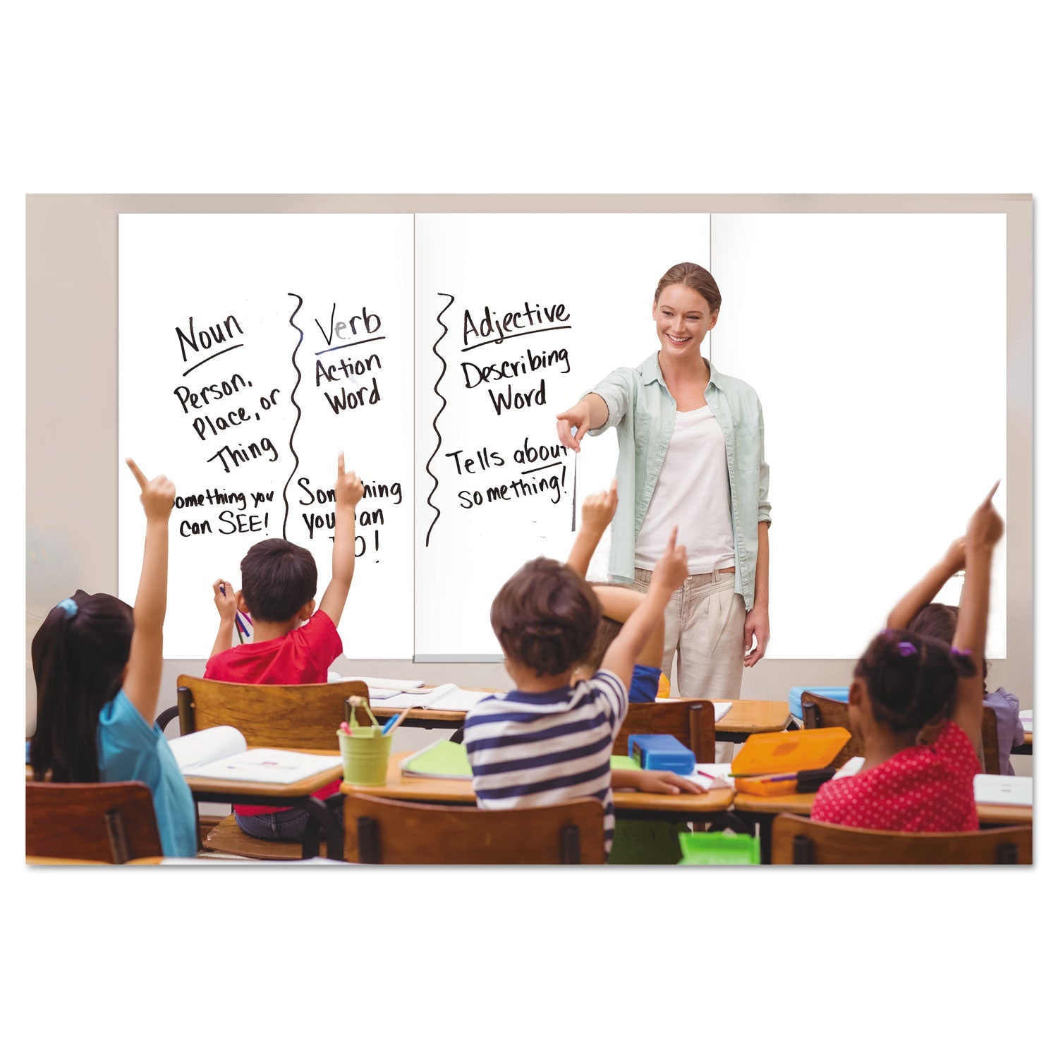 MasterVision Magnetic Dry Erase Tile Board, 38 1/2 x 58, White Surface