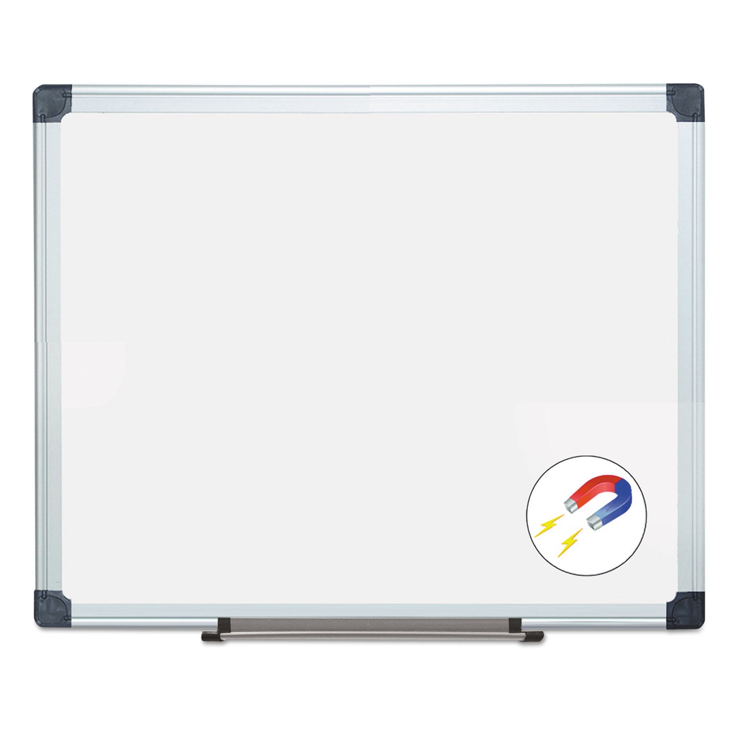 MasterVision Porcelain Value Dry Erase Board, 24 x 36, White, Aluminum Frame