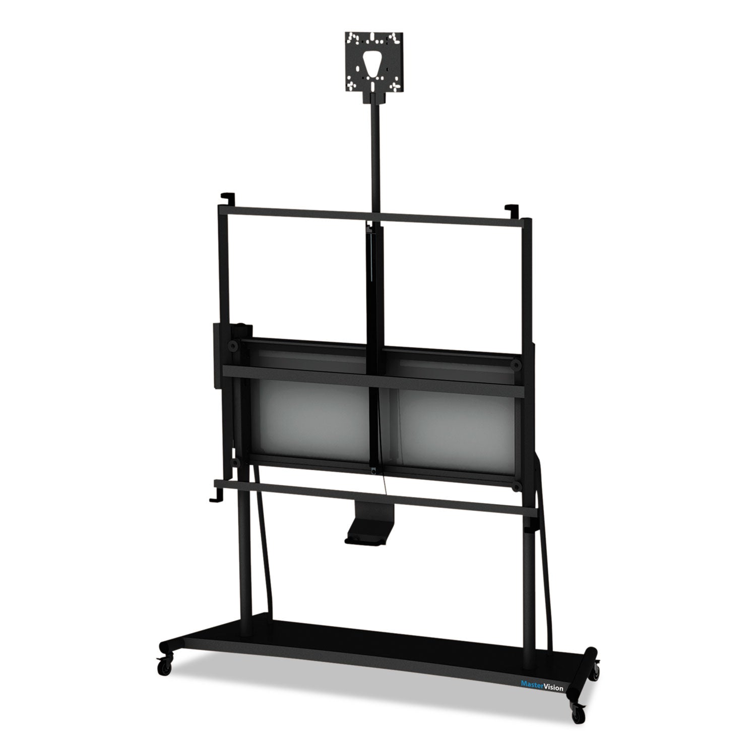 MasterVision Interactive Board Mobile Stand with Ultra-Short Throw Projector Arm and Mounting Plate, 76" x 26" x 70" to 80", Black