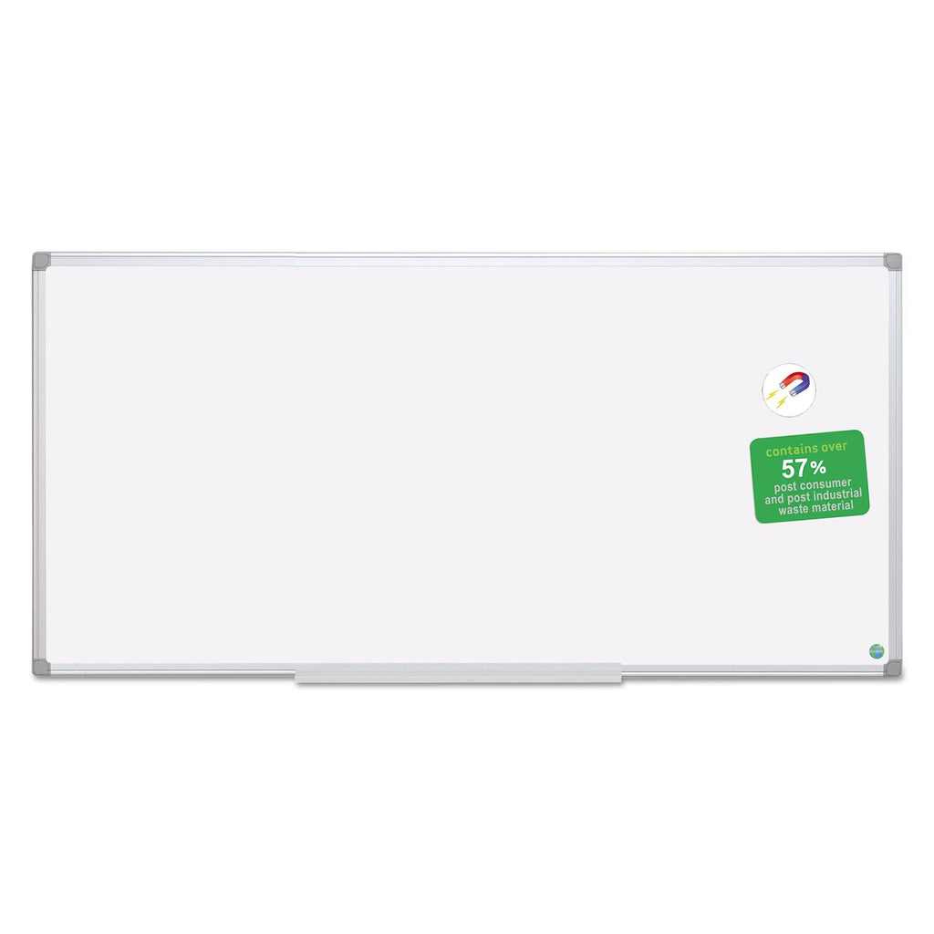 MasterVision Earth Dry Erase Board, White/Silver, 48 x 96