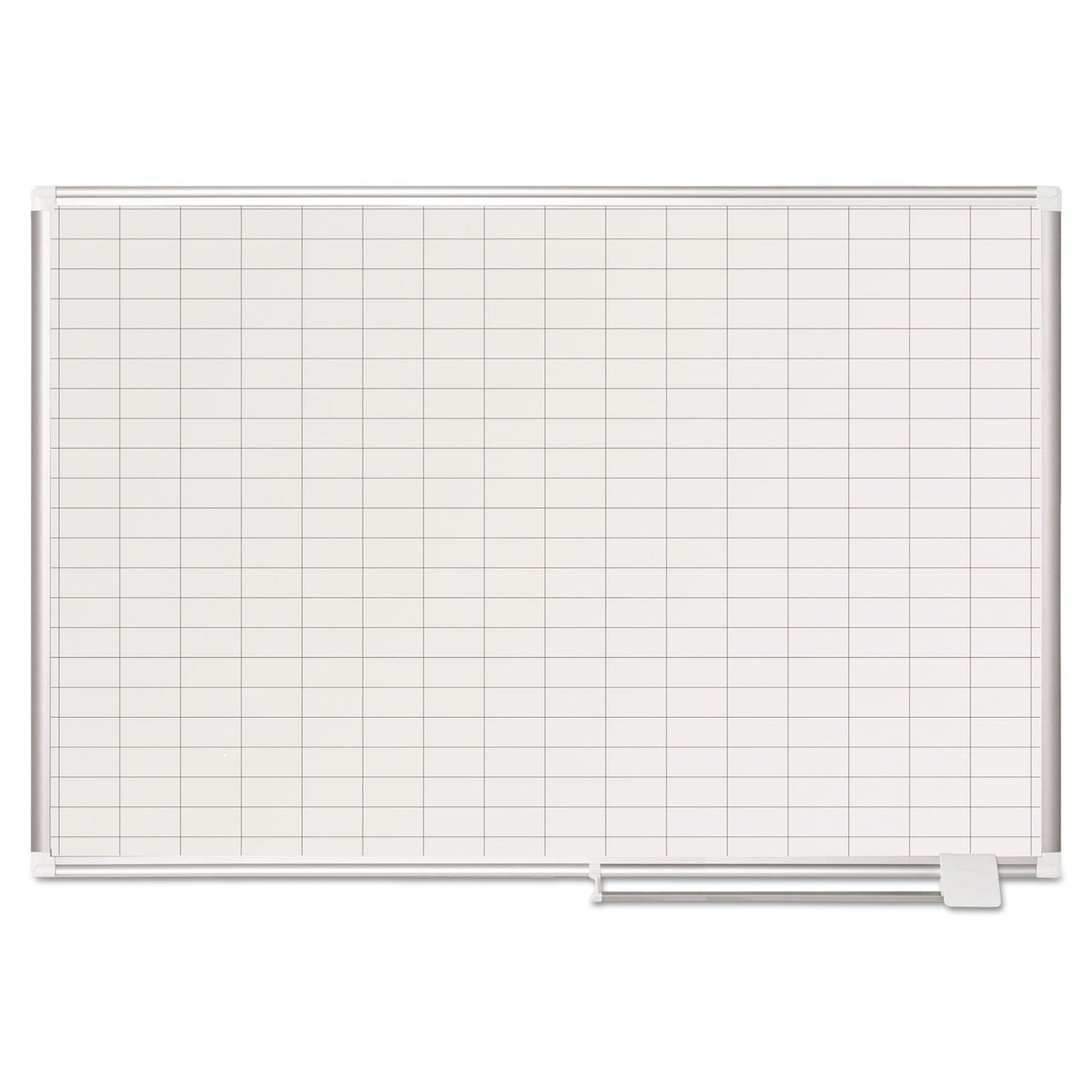 MasterVision Grid Planning Board, 1 x 2 Grid, 48 x 36, White/Silver