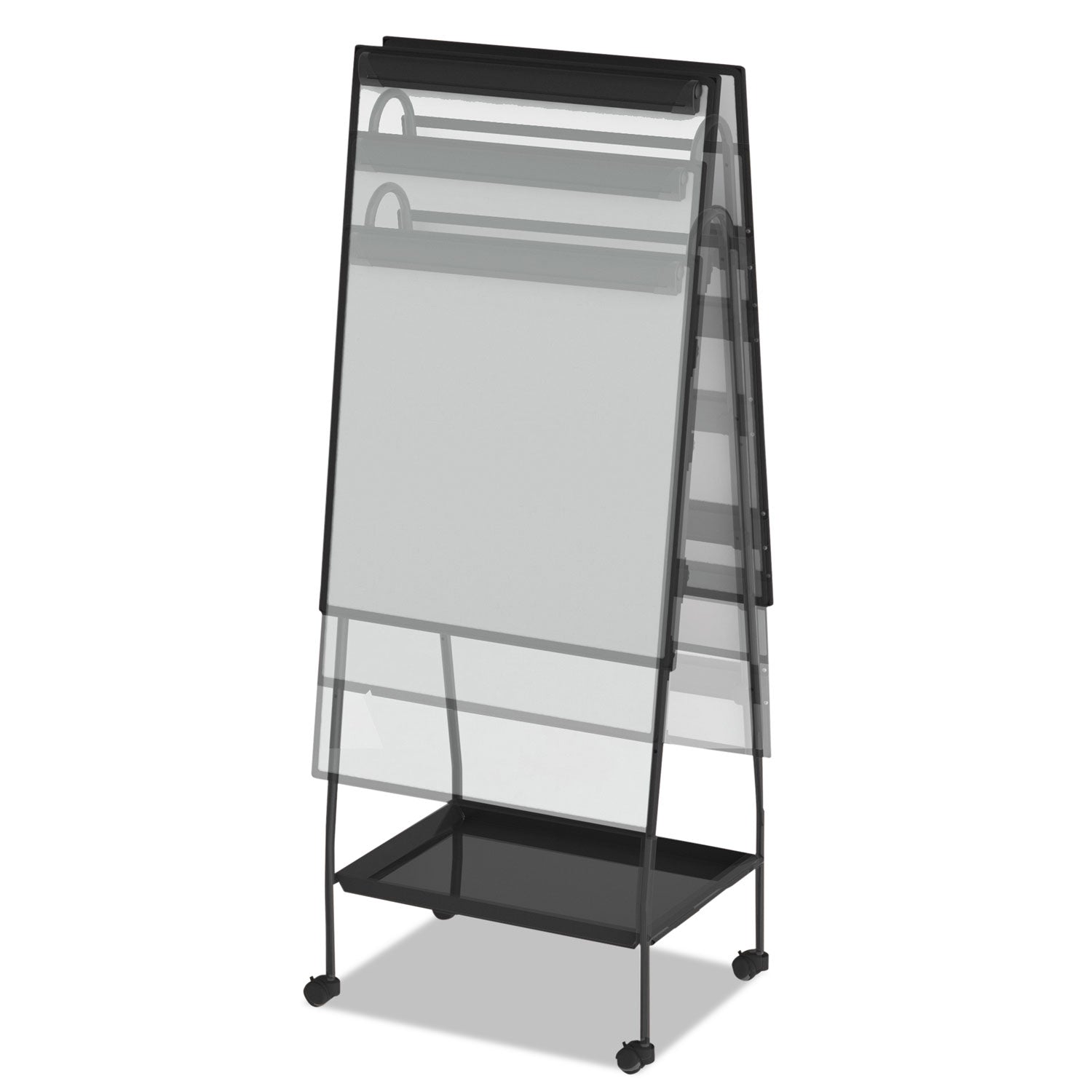 MasterVision Creation Station Dry Erase Board, 29 1/2 x 74 7/8, Black Frame