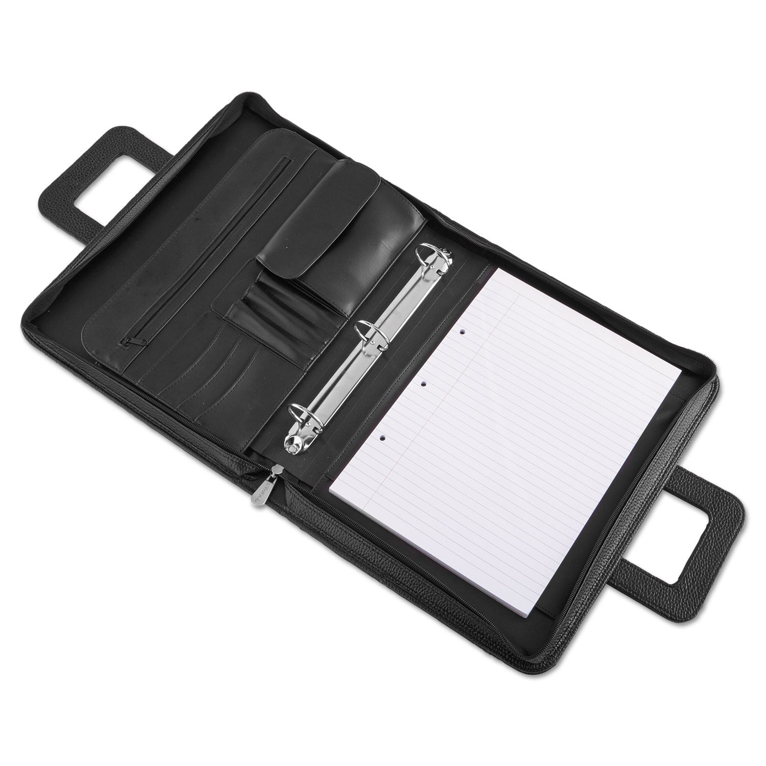Universal Zip-Around Padfolio, Vinyl, 14 1/2 x 2 1/2 x 11 1/2, Black