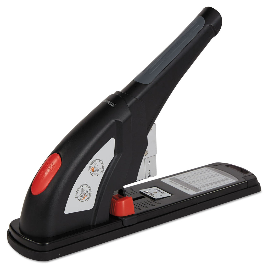 Universal Heavy-Duty Stapler, 200-Sheet Capacity, Black/Graphite/Red