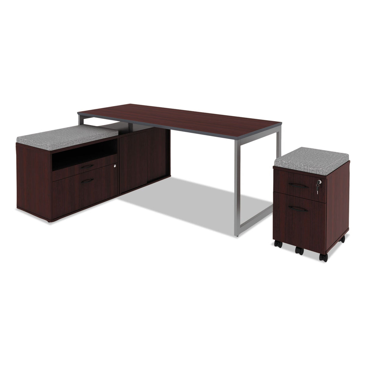 Alera Reversible Laminate Table Top, Rectangular, 71.5 x 29.5, Medium Cherry/Mahogany