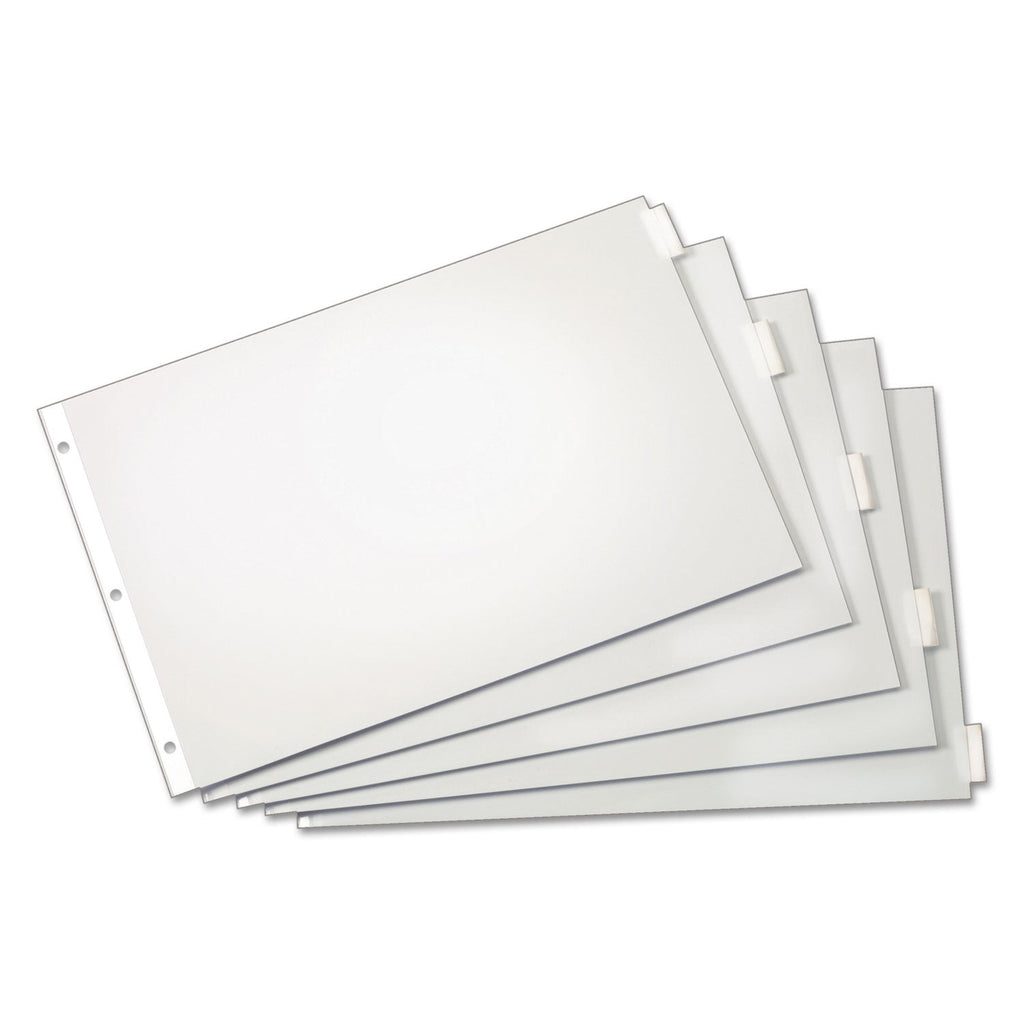 Cardinal Paper Insertable Dividers, 5-Tab, 11 x 17, White, Clear Tabs, 1 Set
