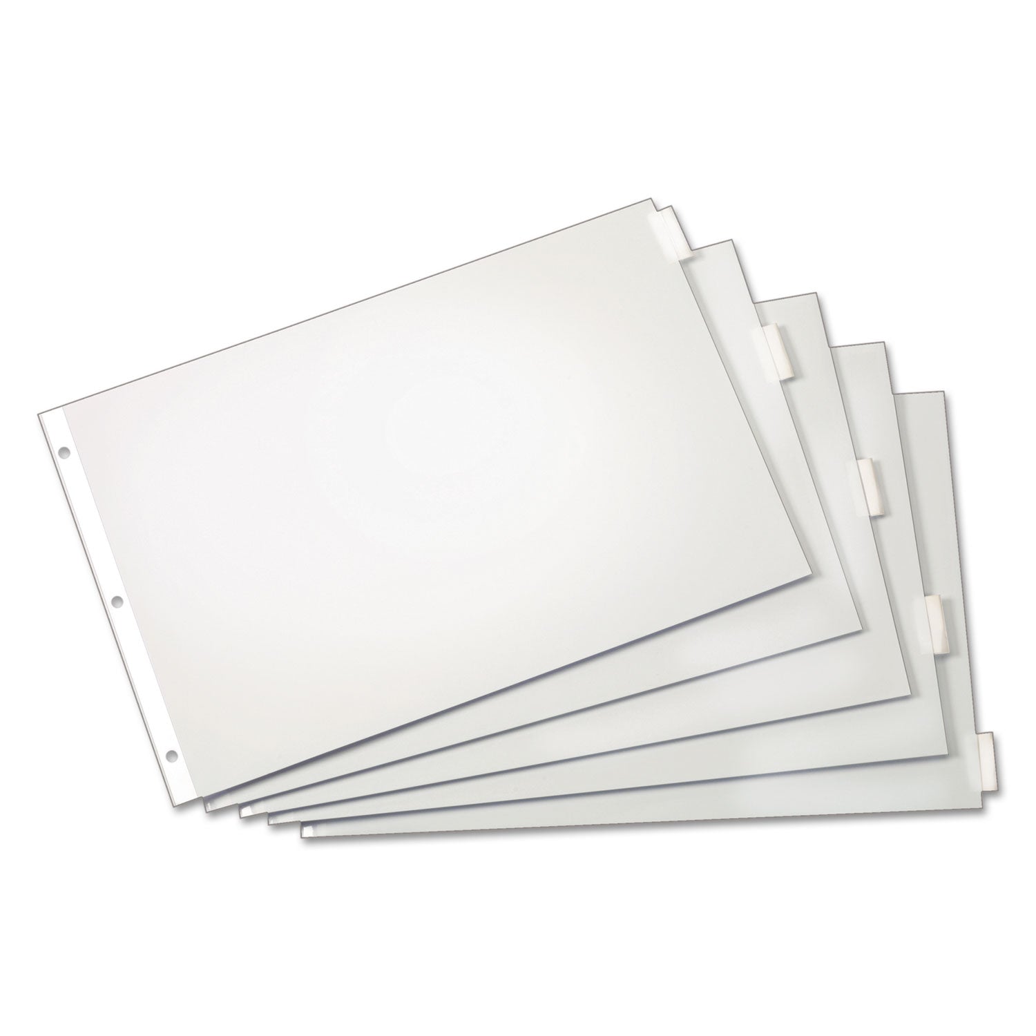 Cardinal Paper Insertable Dividers, 5-Tab, 11 x 17, White, Clear Tabs, 1 Set