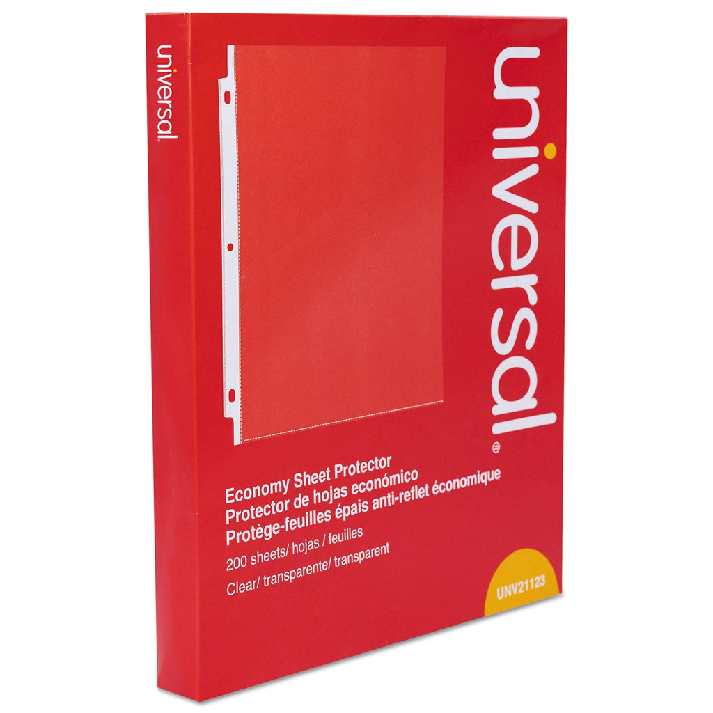 Universal Standard Sheet Protector, Economy, 8.5 x 11, Clear, 200/Box