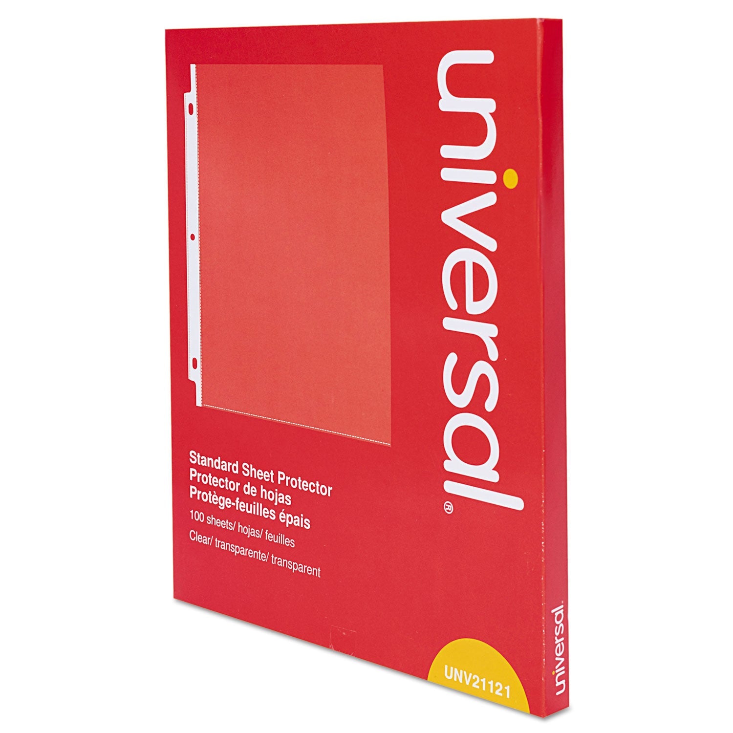 Universal Standard Sheet Protector, Standard, 8.5 x 11, Clear, Non-Glare, 100/Box